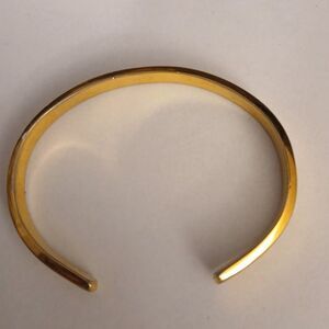 Vintage Monet Gold Tone Cuff Bracelet, Signed High Polish 6.5" Bangle